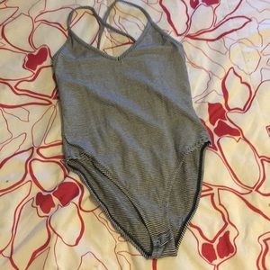 New F21 Striped Bodysuit